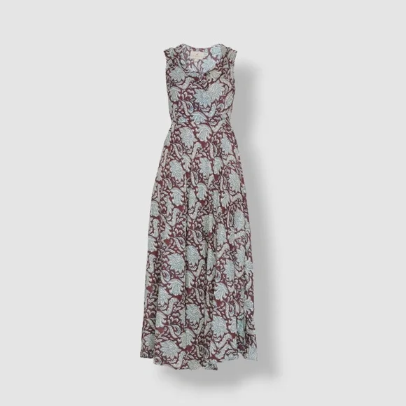 chinese dress ladies Hannah Artwear Maxi Wrap Dress Emilia Light Blue Floral Print Silk Siz –  Celebrity Owned